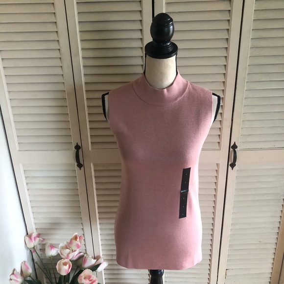 NWT Banana Republic Pink Mockneck Sleeveless Top - Picture 1 of 7